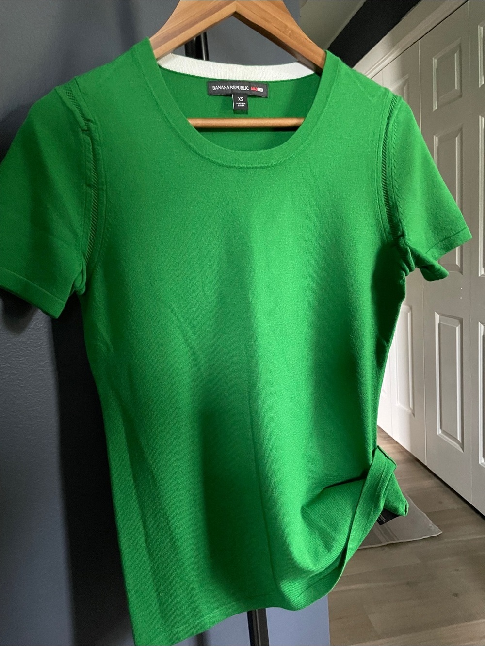 Banana Republic x MadMen Collab Green Short Sleeve Sweater, MCM/Retro, New - Picture 7 of 10